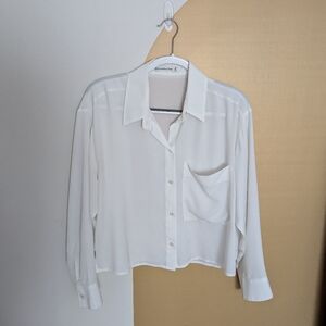 Abercrombie & Fitch Collared Cropped Blouse